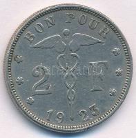 Belgium 1923. 2Fr Ni T:2-,3 ph. Belgium 1923. 2 Francs Ni C:VF,F edge error Krause Km#91.1