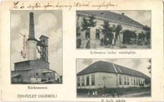 1926 Ugod, Körkemence, Római katolikus iskola, Schwarcz Izidor vendéglője (vágott / cut)