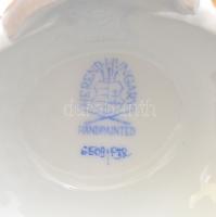 Herendi virágmintás porcelán váza, kézzel festett, jelzett, hibátlan, m: 26 cm
