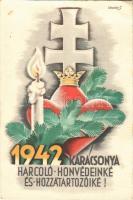 1942 Karácsonya Harcoló honvédeinké és hozzátartozóiké, Leventeifjúság honvédkarácsonya, Kolozsváry Béla / WWII Hungarian military Christmas greeting s: Légrády S. (EK)