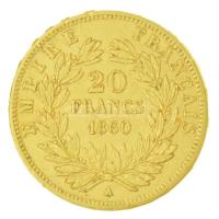 Franciaország/Második Császárság 1860A 20Fr Au "III. Napóleon" Párizs (6.45g/0.900) T:2 ki...