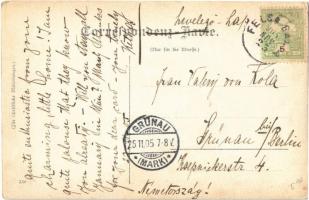 1905 Felsőbánya, Baia Sprie (?); Badehaus, "Rialtobrücke" / fürdőház, híd / spa, baths, br...