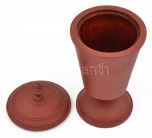 Gyógyszertári urna edény. Festett, lakkozott fa. 25 cm