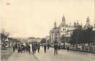 1911 Igló, Zipser Neudorf, Spisská Nová Ves; utca, színház / street, theatre