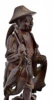 Halász faragott fa szobor. Keményfa 25 cm