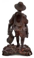 Halász faragott fa szobor. Keményfa 25 cm
