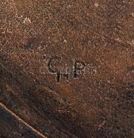 Lovas bronz falitál, GyP jelzéssel, 31x23,5 cm