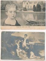 2 db régi uralkodó motívumlap: I. Ferenc József fiatalon / 2 pre-1945 royalty postcards with young Franz Joseph I of Austria