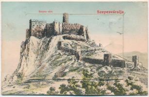 Szepesváralja, Spisské Podhradie; Szepes vára. Sax Nándor kiadása / Spissky hrad / Zipser Schloss / castle. leporellocard