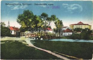 1928 Balassagyarmat, Ipoly-part, demarkációs vonal, híd