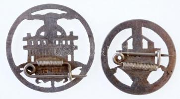 DN 2db ázsiai mintás, hátoldalon jelzett Ag jelvény összesen 2,75g súlyban T:1-