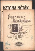 4 db kotta - Nem látlak én többet téged sohasem, Búsulnak az öreg nyárfák; Ne sírj, ne sírj Kossuth ...