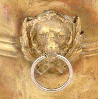 Réz pezsgősvödör, oroszlános füllel, m: 20 cm