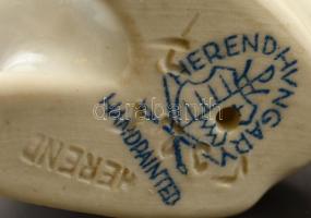 Herendi nyúl, kézzel festett, jelzett, apró kopásokkal, m: 10 cm