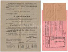 Budapest 1913. "A Magyar Jelzálog-Hitelbank" nyeremény-kötvénye 1.000.000K-ról (3x) svéd (...