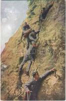 Oesterreichische Gebirgstruppen, Abstieg zu Tal / WWI Austro-Hungarian K.u.K. military, mountain troop descending into the valley