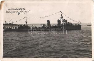 1937 Constanta, Distrugatorul Marasesti / NMS Marasesti, Vifor-class destroyer of the Romanian Navy, mariners. photo (EK)