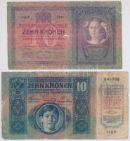 1904. 10K + 1913. 20K + 1913. 20K II. kiadás + 1914. 50K + 1915. 10K, mindegyik román felülbélyegzés...