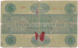 1919. 5K "MÁS TÖRVÉNYES..." T:III-,IV fo.
Adamo K8.1