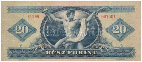 1960. 20Ft "C195 007591" T:III 
Hungary 1960. 20 Forint "C195 007591" C:F 
Ada...