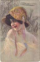 Italian art postcard, lady. B.K.W.I. 702-5. s: Guerzoni