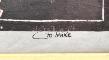 Mike 70 jelzéssel: Hétköznapi mesék. Linó, papír. Jelzett. 52x30 cm Üvegezett keretben