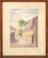 H. Patzelt J.: Városrészlet. akvarell, papír. Jelzett. 24x36,5 cm