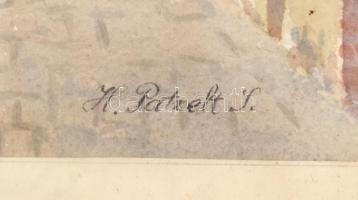 H. Patzelt J.: Városrészlet. akvarell, papír. Jelzett. 24x36,5 cm