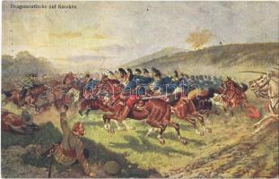 1915 Dragonerattacke auf Kosaken / WWI Austro-Hungarian K.u.K. military, dragoon troops attack the cossacks s: F. Höllerer