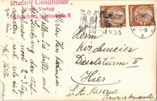 1935 München, Munich; people with truck. Rudolf Goldhofer photo