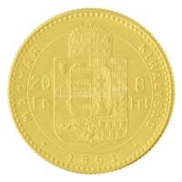 1891KB 8Ft/20Fr Au "Ferenc József / Fiume címer" Körmöcbánya (6,45g/0.900) T:2 / Hungary 1...