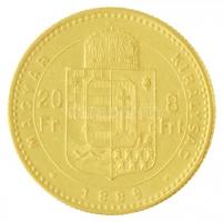 1889KB 8Ft/20Fr Au "Ferenc József / Középcímer" Körmöcbánya (6,45g/0.900) T:2 karc.
Hunga...