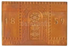 DN "Budapest 1859" kétoldalas, a Dohány utcai Zsinagógát ábrázoló Br plakett (40x60mm) T:1...