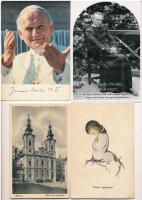 34 db MODERN vallásos képeslap: templomok, szobrok, pápák / 34 modern religious postcards: churches, statues and popes