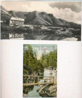 Tátra, Vysoké Tatry; - 6 db régi képeslap, közte egy hajtatlan panorámalap / 6 pre-1945 postcards wi...