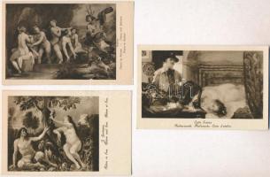 5 db RÉGI használatlan művész motívum képeslap a Szépművészeti Múzeum kiadásában / 5 pre-1945 unused art motive postcards