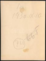 1930 Kinszki Imre (1901-1945) budapesti fotóművész jelzés nélküli, de általa feliratozott, vintage f...