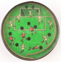 Régi golyós labdarúgó játék, üvegen kis csorbák, d: 5,5 cm