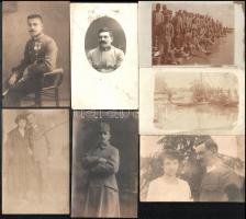 cca 1914-1918 Első világháborús osztrák-magyar katonákat ábrázoló fotó, 7 db, 9x14 cm