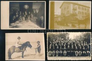cca 1900 és 1945 között, eltérő helyszíneken készült fényképek, változatos témájú összeállítás, 13 db vintage fotó, 9x14 cm és 9x12 cm között
