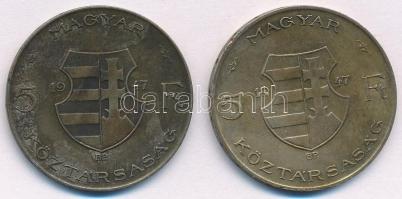 1947. 5Ft Ag "Kossuth" (2x) T:2- patina, ph. Adamo F8.1