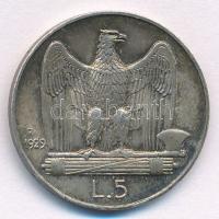 Olaszország 1929R 5L Ag "III. Viktor Emánuel" T:2 patina, kis ph.
Italy 1929R 5 Lire Ag &...