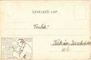 Balatoni halásztanya. Hameau de Pecheurs de Balaton, Bruchsteiner és fia litho. Digestol Glück a hát...