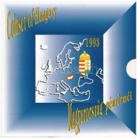 1993. 10f-200Ft (11xklf) forgalmi sor dísztokban, benne 200Ft Ag "MNB", "Magyarország pénzérméi" sorozat T:BU folt Adamo FO26