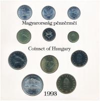 1993. 10f-200Ft (11xklf) forgalmi sor dísztokban, benne 200Ft Ag "MNB", "Magyarország...