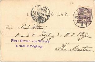 1900 Dévény, Theben a. d. Donau, Devín (Pozsony, Bratislava); Ruine Theben, Arpad Monument / Dévény ...