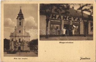 1944 Jászdózsa, Római katolikus templom, Hangya Szövetkezet üzlete és saját kiadása (Rb)