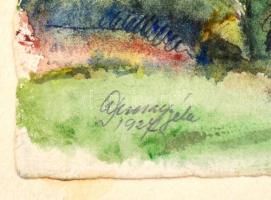 Ducsay Béla(1893-1967): Alsóörs határa. Akvarell, papír, jelzett, hagyatéki bélyegzővel, 25×31 cm