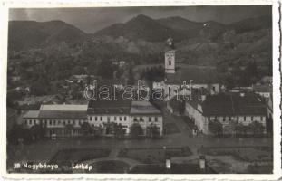 1944 Nagybánya, Baia Mare; Fő tér, üzletek, templom. Frankovits kiadása / main square, shops, church