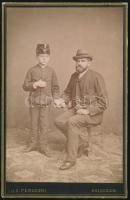 cca 1890 Kalocsa, Peruczki Simon (?-?) kalocsai fényképész műtermében készült, vintage fotó, 17x11 cm